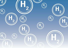 Hydrogen: an element with potential (symbolic image: Pixabay). Kreisförmige Darstellung von Wasserstoffatomen