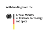 Source: Federal Ministry of Research, Technology and Space  Illustration of the logo of the Federal Ministry of Research, Technology and Space with the federal eagle on the left, a vertical line in black, red and gold and the name of the federal ministry on the right